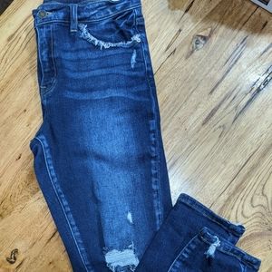 KanCan™ High Rise Dark Wash Fray Pocket Skinny Jea